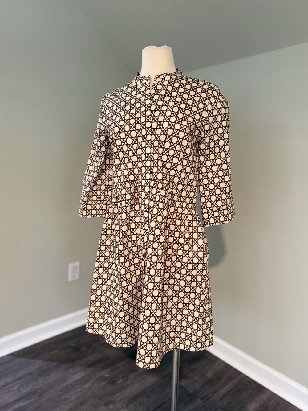 Tuckernuck Dress - Birch Cane Royal Shirtdress, Cotton, Button, Summer, Preppy - Picture 4 of 13